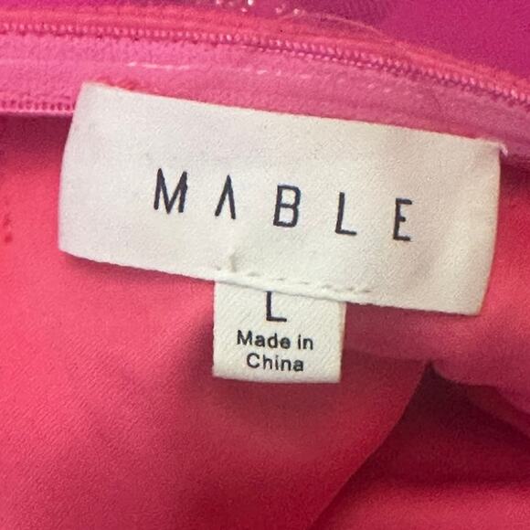 Mable Strapless Hot Pink Tulle Party Mini Dress Rhinestone Waist Women’s L - Picture 3 of 6